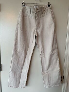 Abercrombie & Fitch The ’90s Relaxed Jean | Vegan Leather | Cream | Size 29/8